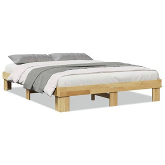 Berkfield Home Bed Frame without Mattress 160x200 cm Solid Wood Oak in Brown