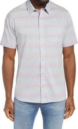 Travis Mathew Increments Short Sleeve Button-Down Shirt in Heather Mi at Nordstrom Rack, Size Large