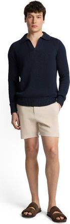 Onia Ultra Soft Cotton Johnny Polo in Midnight at Nordstrom, Size Medium