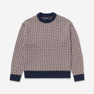Oliver Sweeney Mens Lambswool Crew Neck Jumper - Multicolour - Size X-Large