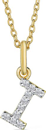 The Diamond Store Love Letter Initial I Lab Diamond Necklace set in 18K Gold Vermeil
