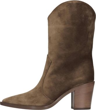 Gianvito Rossi Denver Su&egrave;de Enkellaarsjes - Dames - Cowboylaarzen - Bruin - 40 EU - Su&egrave;de - Schoenen