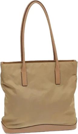 Prada Pre-owned Vintage Tote Bag - Dames - Vintage Shopper - Beige - ONE Size - Leer - Vintage