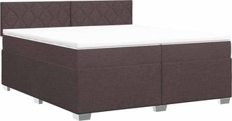 vidaXL Cama Box Spring Con Colch&oacute;n Marr&oacute;n Oscuro 200 X 200 Cm Tela Vidaxl