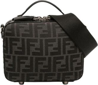 Fendi Pre-owned Canvas Satchel - Dames - Vintage Schoudertas - Zwart - ONE Size - Leer - Vintage