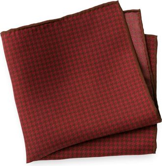 Paul Fredrick Houndstooth Silk Pocket Square