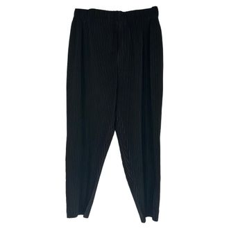 Issey Miyake Homme Pliss&eacute; Issey Miyake Pleated Trousers in Black Polyester
