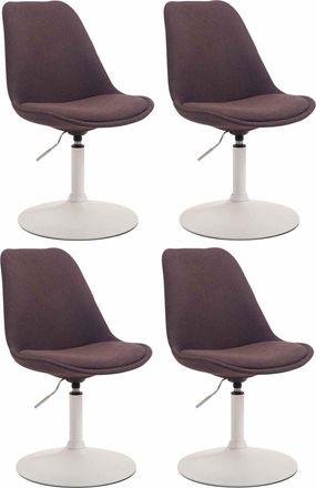 Clp Clp - Set De 4 Sillas De Comedor Maverick En Tela Marr&oacute;n Blanco