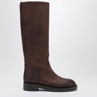 PARIS TEXAS Stivale Napa in pelle marrone ebano