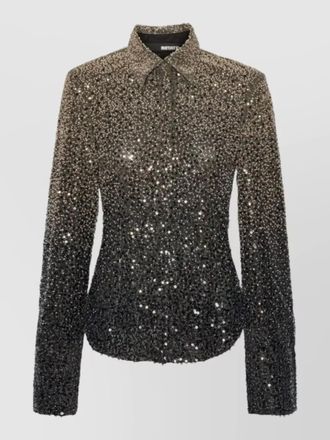 Rotate sequin embellished long sleeve fitted jacket