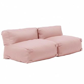 Oviala Mueble de jard&iacute;n modular de 2 plazas rosa empolvado