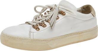 Tod's Tods White Leather Tassel Trim Low Top Sneakers