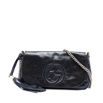 Gucci Pre-owned Gucci Medium Patent Soho Chain Flap Crossbody 336752 213317