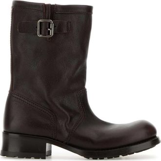 Prada Chocolate Brown Leather Boots