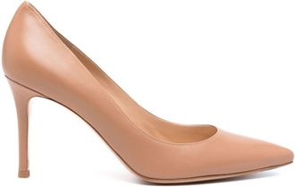 Gianvito Rossi Gianvito 85mm leather pumps - women - Nappa Leather/Calf Leather/Calf Leather - 35 - Neutrals