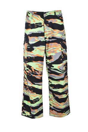 ERL Cotton Stretch Trousers - Green/Orange