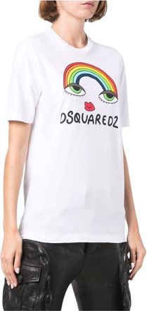 Dsquared2 T-Shirt S72Gd 0362 - Dames - T-shirts - Wit - L - Katoen - Tops