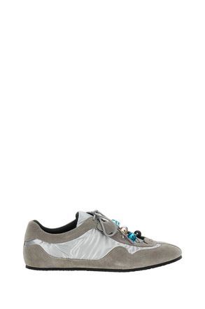 Cecilie Bahnsen Low-top Paneled Sneakers with Decorative Beaded Laces