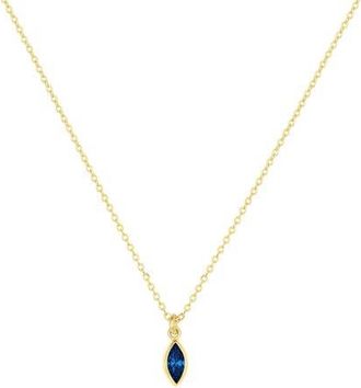 Set & Stones Marquise Birthstone Charm Necklace in Gold /September at Nordstrom