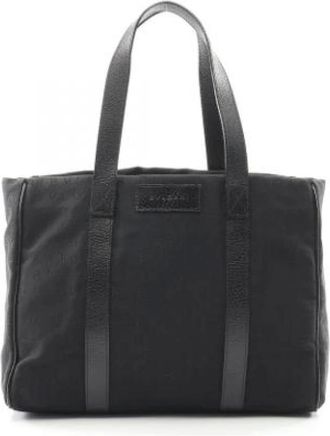 Bulgari Pre-owned Tote Bags, female, Black, Size: ONE SIZE Pre-owned Canvas Tote Bag