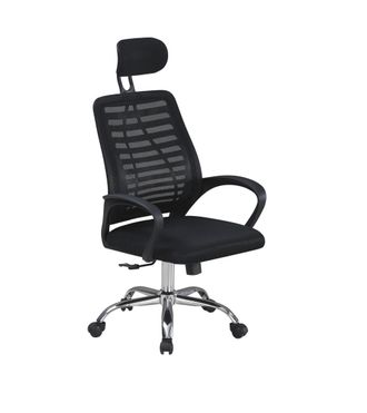 Home Heavenly Silla de escritorio con patas met&aacute;licas color negro 111-122x60x59 cm