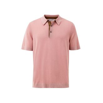 Gran Sasso Mens Knit Polo Short Sleeve - Coral Cotton - Size EU 50 (Mens)