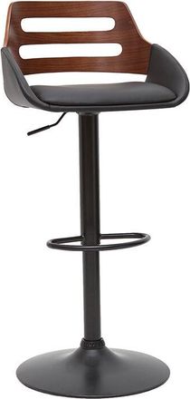 Miliboo Sgabello da bar regolabile design nero e noce pernik