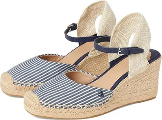 Lauren Ralph Lauren Robby Striped Canvas Jute Espadrille Womens Sandals Refined Navy/Natural/Refined Navy/Natural : 6.5 B - Medium
