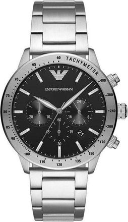 Emporio Armani Accessoires, Heren, Grijs, ONE Size, Mario Chronograph Horloge