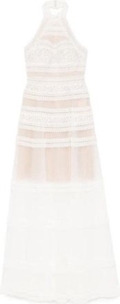 Saiid Kobeisy Lace Striped Long Dress