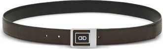 Ferragamo Reversible Geometric Buckle Belt - Heren - Riemen - Bruin - 105 CM - Leer - Accessoires