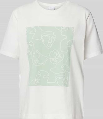 Vila T-Shirt mit Rundhalsausschnitt Modell SYBIL in Weiss, Gr&ouml;&szlig;e S