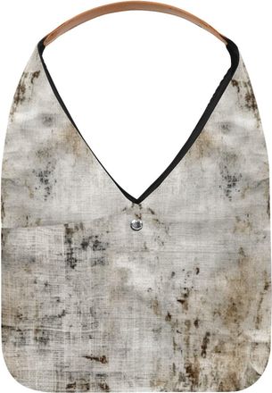 Generic White Vintage Mottled Texture Reusable Lightweight Grocery Bags - Foldable Into Compact Pouch, Washable & Sturdy, Multipurpose for Shopping and Travel