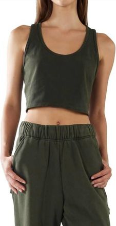 Les Tien Kerry Crop Tank In Washed Forest