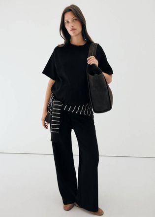 Mango Maglietta dettaglio cuciture premaman nero - Donna - S - MANGO