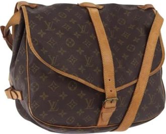 Louis Vuitton Tweedehands Canvas Louis Vuitton tassen - Dames - Vintage Schoudertas - Bruin - ONE Size - Vintage