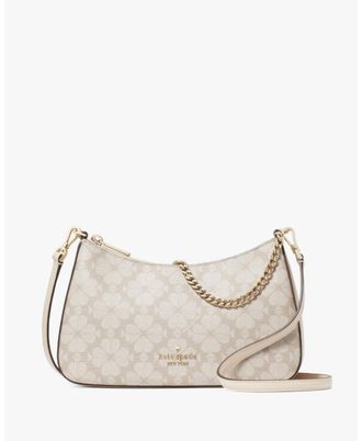 Kate Spade New York Womens Flower Pvc Medium Convertible Crossbody - Beige - One Size