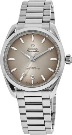 Omega Seamaster Aqua Terra Shades Automatic Chronometer 34mm Brown Dial Steel Womens Watch 220.10.34.20.09.001