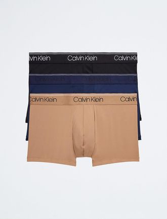 Calvin Klein Mens Micro Stretch 3-Pack Low Rise Trunk - Multi - S