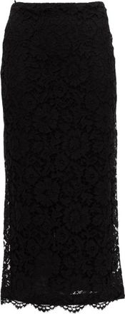 Valentino Garavani Bloemenkant Kokerrok - Dames - Kokerrokken - Zwart - 2XS - Rokken