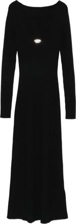 Diesel Kleedjes, Dames, Zwart, S, Wol, M-Oloni Midi Jurk