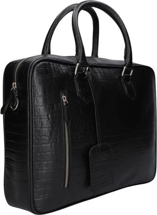 Stefano Lauran Sr 177 Croco Laptoptas - Heren - Laptoptassen - Zwart - ONE Size - Tassen