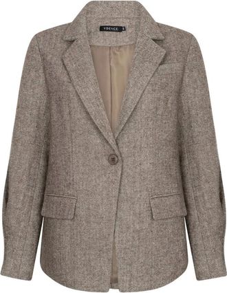 Ydence Prim Blazer - Dames - Blazers - Bruin - XL - Wol - Jassen