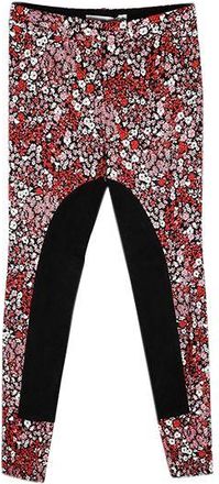 Victoria Beckham Red ditzy floral & stretch-suede trousers Size S