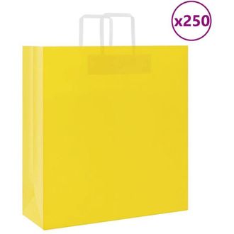vidaXL Bolsas De Papel Con Asas 250 Uds Amarillas 45x17x48 Cm Vidaxl