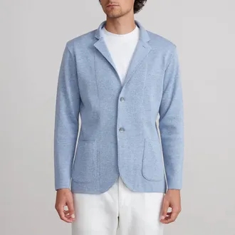 Emanuel Berg Merino Wool Swacket In Bright Blue