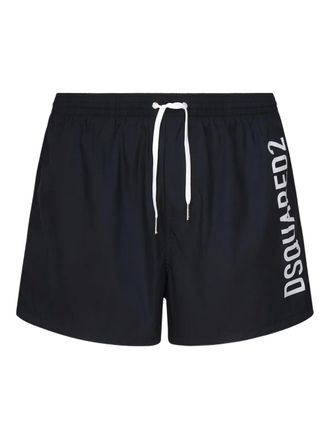 Dsquared2 elastic-waistband logo swim shorts - men - Elastane/Polyamide - 50 - Blue