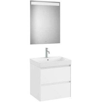 Roca Mueble Lavabo 600x460 Ona Standard 2 Cajones + Espejo Led Blanco Mate.-roca: Dise&ntilde;o, Innovaci&oacute;n Y Calidad