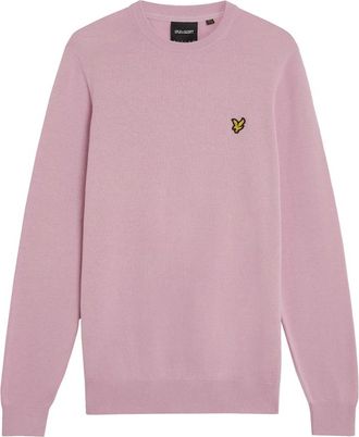 Lyle & Scott Truien & Vesten, Heren, Roze, M, Katoen, Katoenen Trui met Ronde Hals
