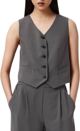 AllSaints Aleida Lightweight Vest in Dark Gull Grey at Nordstrom, Size 10 Us